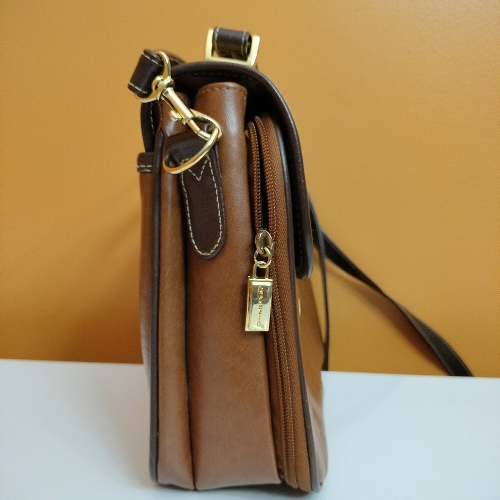 Vintage Capezio Brown Faux Leather Mini Briefcase Satchel Crossbody Handbag VTG - Picture 4 of 16